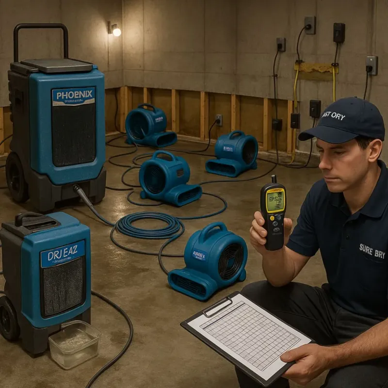 Structural Drying and Dehumidification process in Kyle, TX